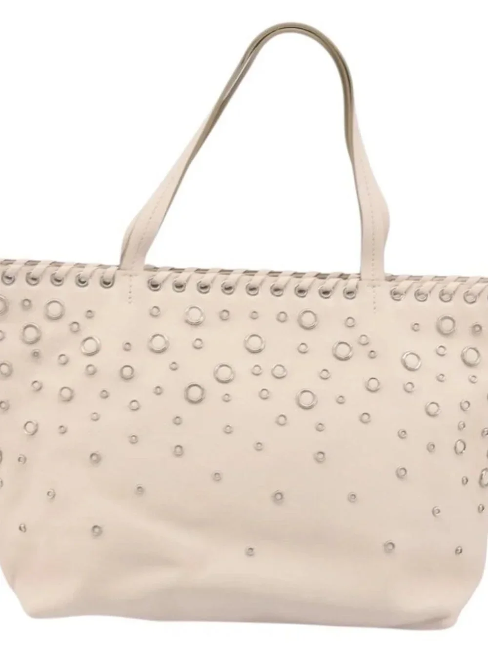 Salvatore Ferragamo Gancini Hand Bag Leather Pink Silver Auth gh1927